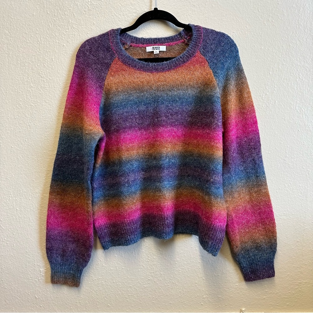 BB DAKOTA STEVE MADDEN LADIES OMBRE SWEATER, Pink OMBRE, Size Large Warm Fuzzy